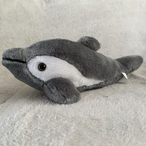 Circus Circus Grey Dolphin Plush Toy 13” Vintage Stuffed Animal